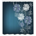 thumbnail image 3 of Ambesonne Art Shower Curtain, Cherry Blossom Bridal Theme, 69"Wx70"L, Petrol Blue Lavender, 3 of 3