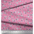 thumbnail image 2 of Soimoi Poly Georgette Fabric Leaves & Magnolia Floral Fabric Prints By Yard 52 Inch Wide, 2 of 5
