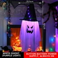thumbnail image 4 of Holloyiver Halloween Decoration, 41.3" High Spooky Lighted Glowing Ghost with Witch Hat, Outdoor Ornaments Hanging Ghosts Decorations for Halloween Party Indoor Outdoor Home Tree Garden Yard, 4 of 9