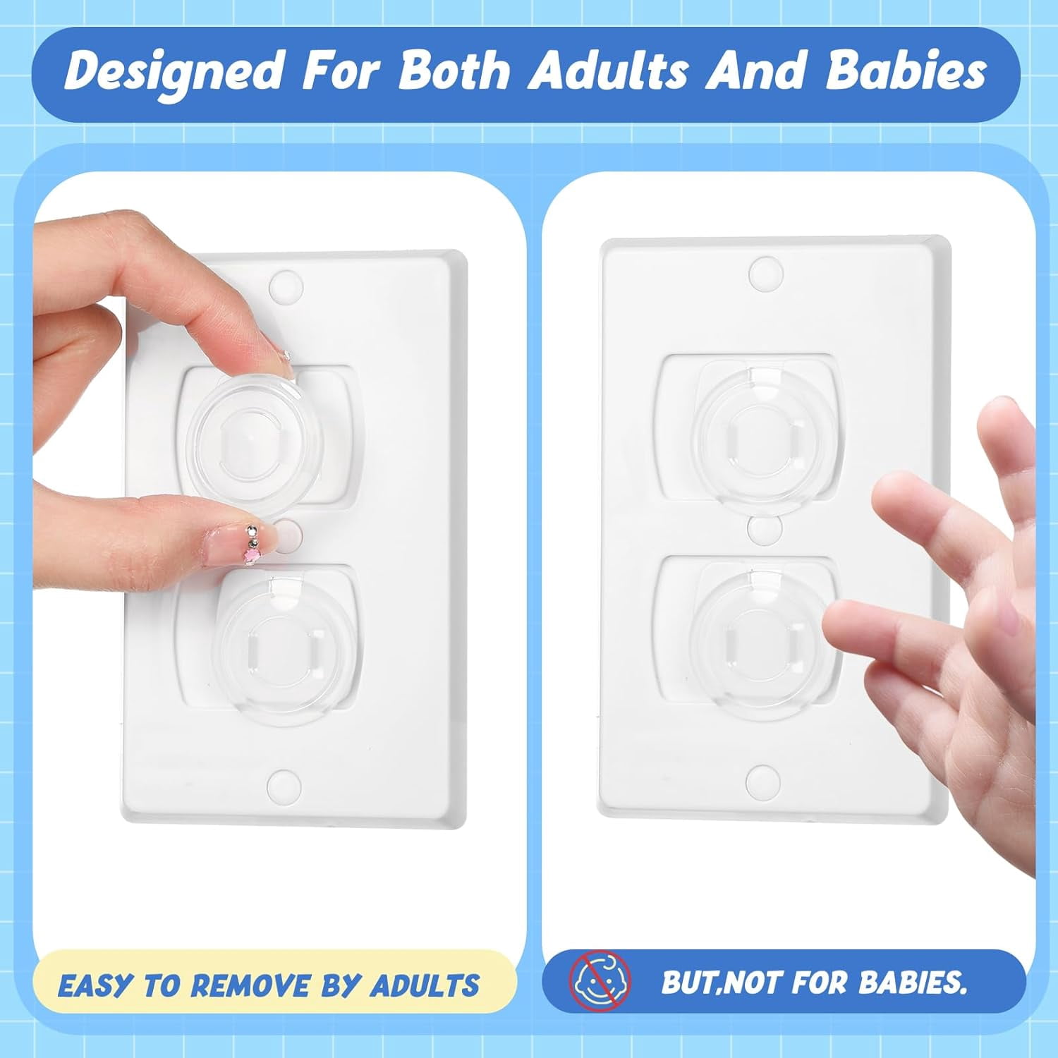 GJX 200 Pcs Outlet Covers Bulk Child Baby Proofing Plug for Electrical Outlets Covers Easy Install Socket Sturdy Safe Secure Baby Proofing Kit for Home Office Bulk