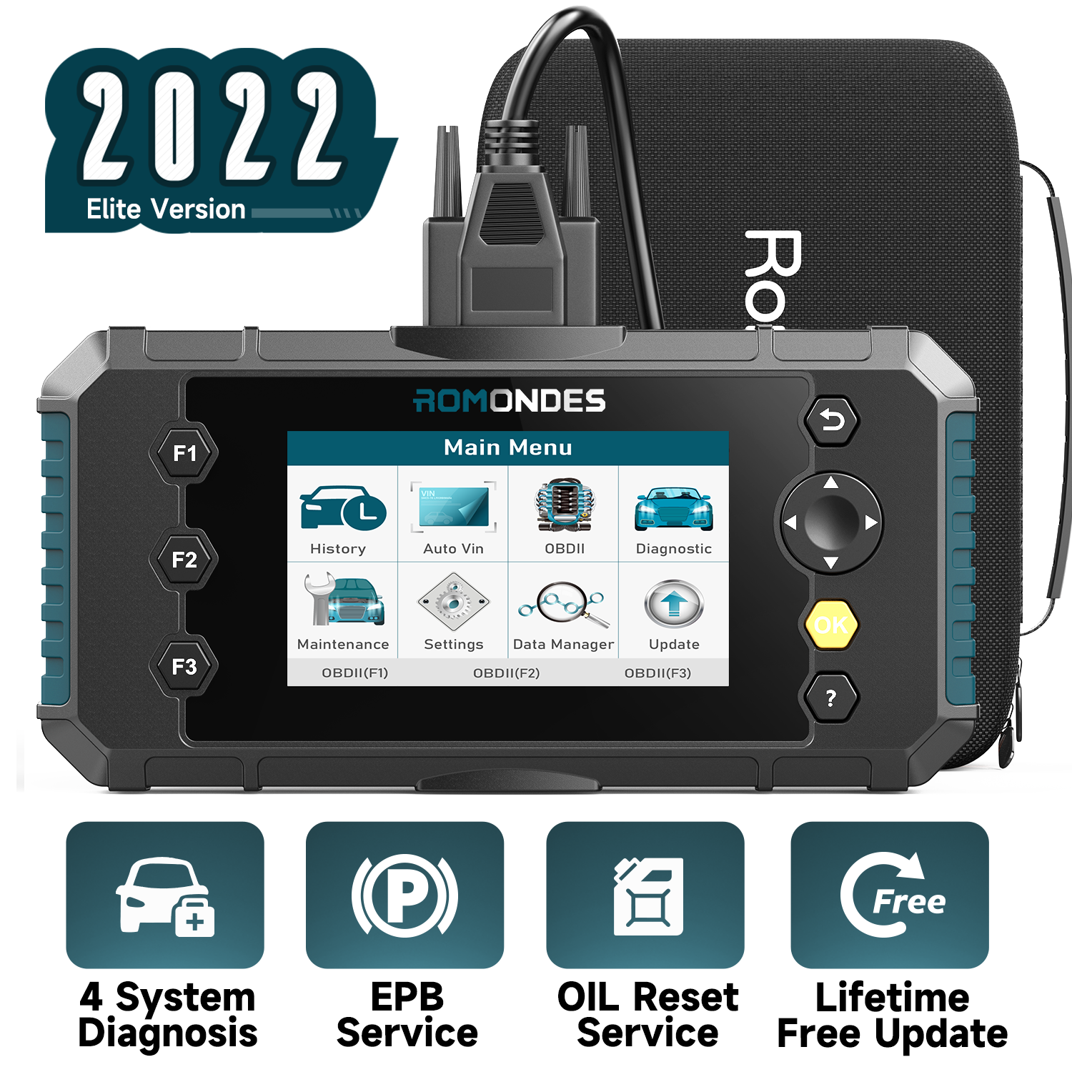 Romondes RD3000 Car Scan Tool Transmission ABS SRS Engine Diagnostic Tool Car Scanner OBD2 Code