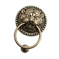 thumbnail image 1 of Aldaba de puerta con forma de cabeza de animal para puerta de entrada, estructura robusta china, diseño retro Anillo de 9.5 cm de base de 12 cm, 1 of 9