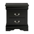thumbnail image 2 of Traditional Solid Wood Nightstand with 2 Drawers in Black / Dark Cherry / White, 2 of 5