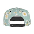 thumbnail image 4 of Daiia Floral Daisy print Flat Bill Hats Flat Brim Trucker Cap Baseball Cap Adjustable Classic Low Profile Hat Unconstructed Plain Cap, 4 of 9