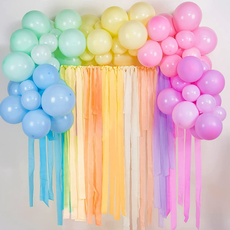 PartyWoo Crepe Paper Streamers 6 Rolls 492ft, Pack of Party Streamers in 6 Pastel Colors for Birthday Decorations, Party Decorations, Wedding