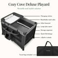 thumbnail image 6 of Evolur Cozy Cove All-in-One Portable Playard Black with Bassinet & Changing Table – Quick-Fold Travel Playard with Breathable Mesh Sides, Travel Bag Included, 6 of 10