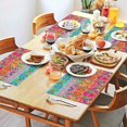 thumbnail image 2 of Colorful Pioneer Flower Pattern Summer Placemats Table Placemats Set Of 4-Linen Kitchen Washable Placemats Table Mats 11.8"x17.7" Non-Slip Heat Resistant, 2 of 6