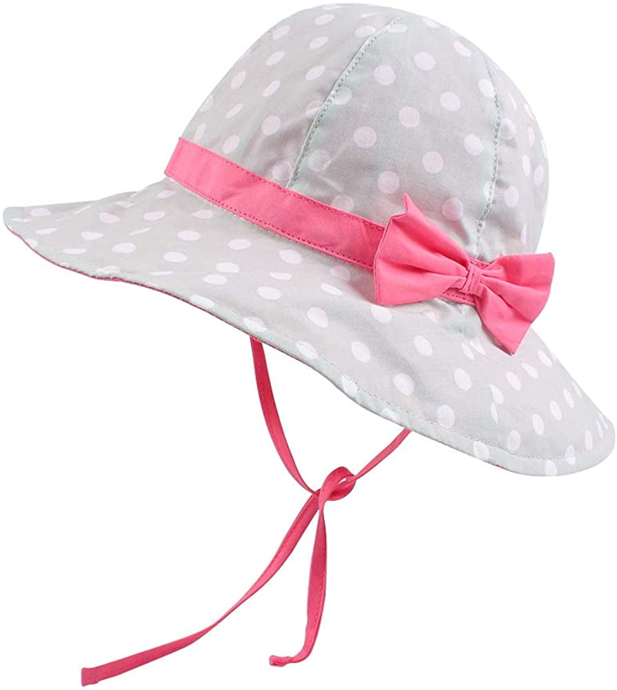 Baby Girl Sun Hat with Bowknot Bucket Hats for Infant Toddler Summer Sun Protection 