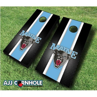 AJJCornhole 110-MaineStriped Maine Black Bears Striped Theme Cornhole Set with Bags - 8 x 24 x 48 in.