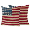 thumbnail image 2 of American Flag Vintage Outdoor Waterproof Throw Pillow Covers 26x26 Set of 2, Brown Red Stripes US Flag Decorative Pillowcases Cushion Pillowcase for Couch Sofa Patio Outside Pillow Protector, 2 of 9