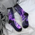 thumbnail image 5 of Haiem Purple Pattern White Tiger Pattern Crew Socks – Soft & Durable Moisture-wicking Socks, Stay-Up Fit for Business, Work, and Casual Wear Size 5-11, 5 of 6