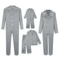 thumbnail image 6 of GILIGEGE Christmas Pajamas for Family Silk Satin 2026 Matching Sets Xmas Holiday Pjs Button Down Sleepwear Loungewear Jammies Grey M, 6 of 7
