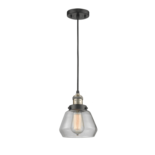 Innovations 1 Light Fulton Mini Pendant in Black/Brushed Brass - 201C-BBB-G172