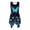Blue Butterfly Flower Print, variant on HELLHERO Womens Sleeveless Dresses with Math Pencil Pattern, Casual Round Neck Dress with Pockets for Daily Wear and Graduation Events