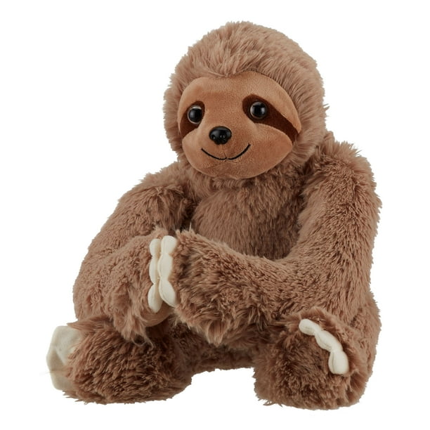 Holiday Time 12" Plush Brown Sloth Stuffed Animal Toy