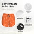 thumbnail image 4 of KLL Orange lightning Pattern Shorts Women,Athletic Shorts High Waisted Running Shorts Pocket Sporty Short Gym Elastic Workout Shorts-Medium, 4 of 7