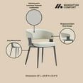 thumbnail image 4 of Luce Oatmeal Textured Leatherette Dining Chair with Metal Legs, 4 of 9