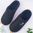 thumbnail image 5 of Memory Foam Waffle Slippers for Women and Men Soft Warm House Shoes Indoor/Outdoor Anti-skid Sole, Black 38/39, 5 of 7