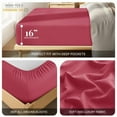 thumbnail image 3 of Lux Decor Collection Fitted Sheet - Ultra Soft Brushed Microfiber Full Size Fitted Sheet, Upto 16 Inches Deep Pocket Fitted Sheet Only, Burgundy, 3 of 7