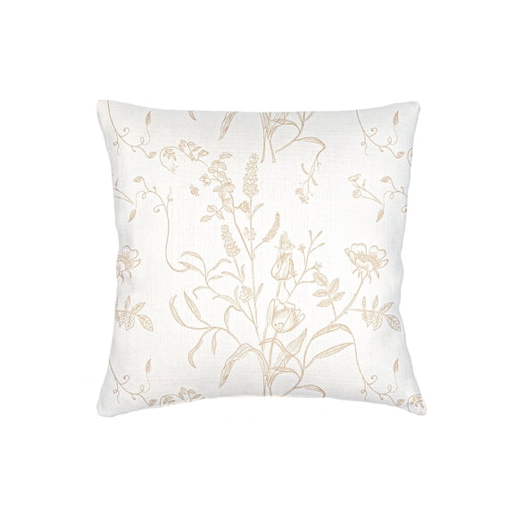 Beige English Garden Linen Pillow 20x20 22x22 / Down Alternative