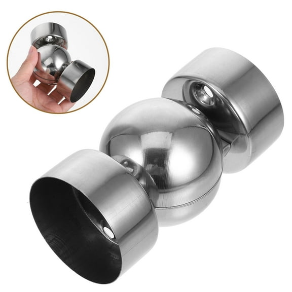 Clispeed Stainless Steel Curtain Rod Corner Connector Outdoor Stair Railing 1Pack
