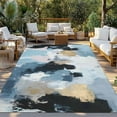 thumbnail image 3 of Fsddascl Abstract Black Gold Outdoor Rug for Patio/Deck/Porch, Non-Slip Large Area Rug 4 x 6 Ft, Vintage Blue Pink Oil Painting Art Indoor Outdoor Rugs Washable Area Rugs, Camping Rug Carpet, 3 of 5