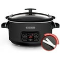 thumbnail image 4 of 7-Quart Slow Cooker with Locking Lid & Removable Stoneware Crock - 3 Heat Settings, Chalkboard Design + Easy-Clean Kitchen Essential for Family Meals, 4 of 6