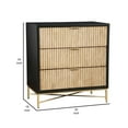 thumbnail image 5 of Accent Chest with 3 Corrugated Drawers and Metal Base, Black, 5 of 5