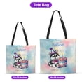 thumbnail image 5 of Happy Birthday Cute Puppy Siberian Husky with Cake Gifts Party Hat All Over Print 3D Canvas Tote Bag Husky Dog Lover Gifts Reusable Handbag - 00029, 5 of 5