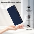 thumbnail image 5 of Wallet Case Compatible for iPhone Air, PU Leather Magnetic Closure Protective Flip Folio Case with 3 Card Holder and Wrist Strap Cover Women Men,Navy Blue,For iPhone Air, 5 of 10
