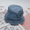 thumbnail image 3 of LNMQLPDBS Sun Hat for Baby Short Brim Trendy Denim Fisherman Hat with Pocket Toddler 2-3 Years Old Spring Autumn Outdoor Shade Hat Casual Foldable Summer Sunhat for Going Out ﻿, 3 of 7