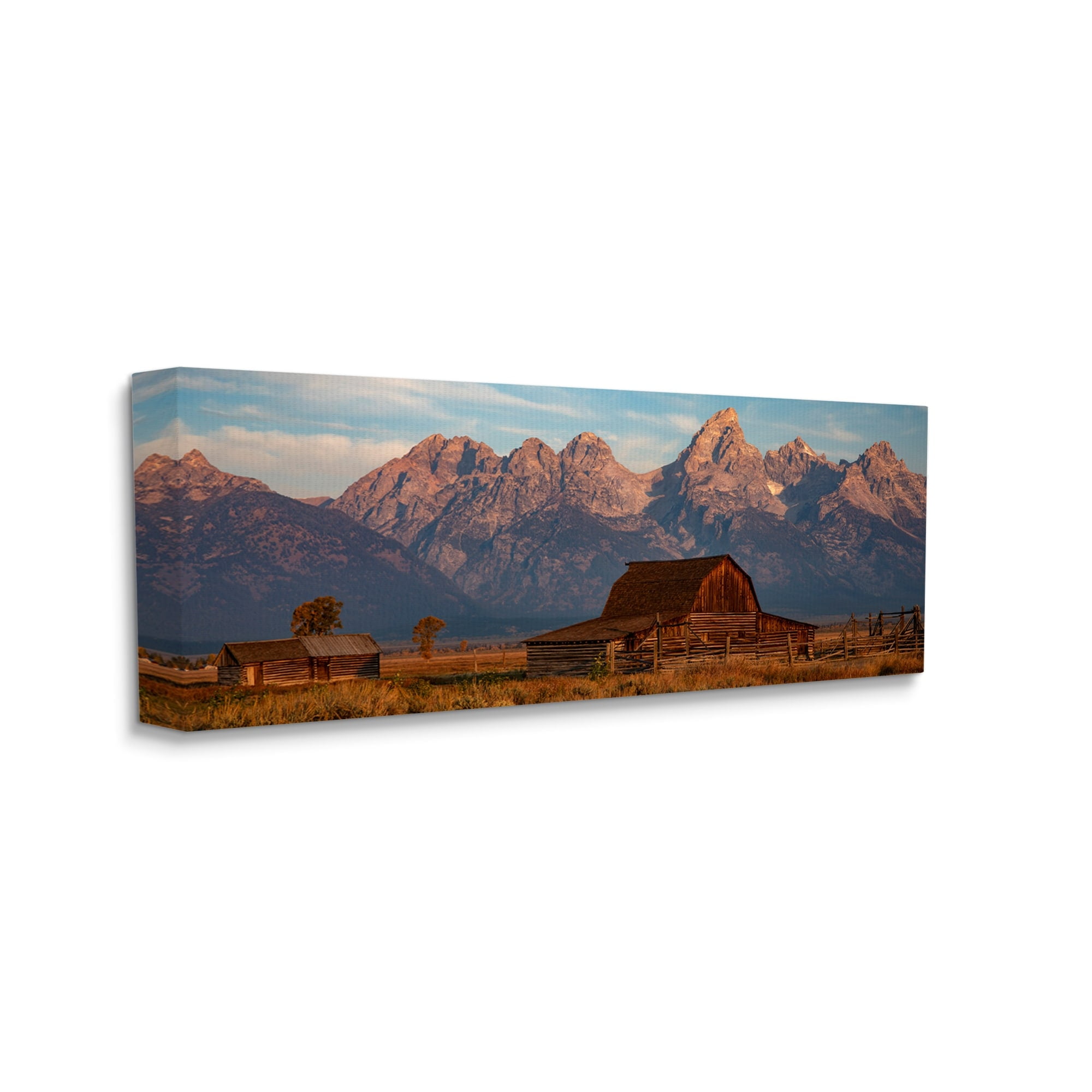 Stupell Industries Quaint Red Barn Detailed Mountainous Farm Landscape Canvas Wall Art, 40 x 17, Design by Daniel Sproul