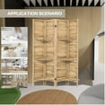 thumbnail image 5 of Dovelina 4 Panel Freestanding Wood Room Divider with Display Shelves, Natural Color, 5 of 7