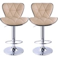 thumbnail image 4 of Leopard Shell Back Adjustable Swivel Kitchen Dining Counter Bar Stool,Set of 2,Khaki, 4 of 6