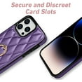 thumbnail image 2 of for iPhone 14 Pro Max Case Stand, Kickstand Mental Ring Elegant Luxury Leather for iPhone 14 Pro Max Case, Full Body Protection iPhone 14 Pro Max Case for Girls Women -Purple, 2 of 7