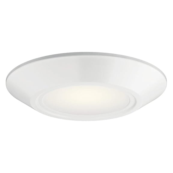 Horizon LED Downlight in White, 6.4" Flush Mount Interior Dimmable Light, 3000K, Wet Rated Integrated LED, (6.4" W x 1.3" H), 43873WHLED30, White