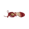 thumbnail image 4 of BLISSFUL STEP Women's Shoes Lace-Up Chunky Heel Open Toe Cross Strap Sandals Red 9, 4 of 8