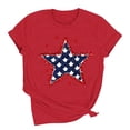 thumbnail image 4 of American Flag Patriotic T-Shirt Women 4th of July Shirt USA Flag Stars Stripes Graphic Shirt Summer Casual Tops, 4 of 6