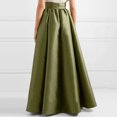 thumbnail image 4 of Joernso Women Autumn Faux Satin Maxi Skirt A-line Floor Length Solid Color High Waist Pockets Skirt Elegant Vintage Casual Oversized Long Robe Skirt, 4 of 7