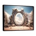 thumbnail image 2 of Designart "Celestial Portal Surreal Galaxy Landscape III" Landscapes Framed Wall Art - Traditional Brown Surrealism Landscape Hallway Framed Wall Art Decor, 2 of 6