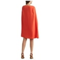thumbnail image 2 of LAUREN RALPH LAUREN Womens Red Zippered Darted Capelet Lined Long Sleeve Boat Neck Above The Knee Cocktail Sheath Dress 8, 2 of 4