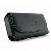 Black Leather Phone Case Side Cover Pouch Holster Belt Clip w Loops Z9Q for iPhone 8