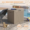 thumbnail image 4 of LACOO 32 Gallon Plastic Deck Box for Outdoor Indoor Storage, Light Brown, 4 of 7