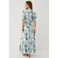 thumbnail image 2 of Ellos Plus Size Stretch Knit Fit And Flare Elbow-Length Sleeve Tie-Back Maxi Dress, 2 of 3