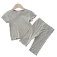 thumbnail image 5 of Conjunto de ropa de dormir fina de manga corta para niños, ropa de hogar para niños, conjunto de dos piezas, traje de aire acondicionado, ropa informal para bebé, verano, 5 of 5