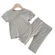 thumbnail image 5 of Conjunto de ropa de dormir fina de manga corta para niños, ropa de hogar para niños, conjunto de dos piezas, traje de aire acondicionado, ropa informal para bebé, verano, 5 of 5