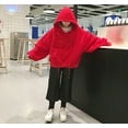 thumbnail image 3 of Pxiakgy hoodies for women Women Fashion Loose Solid Color Hooded Sleeves Sweater Hoodie Crop Tops Red + XXL, 3 of 7