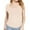 Khaki, variant on SSLR Square Neck Tops for Women Short Sleeve T-shirt Ribbed Slim Fitted Tee Shirts