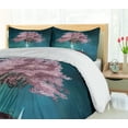 thumbnail image 5 of Ambesonne Tree Duvet Cover Sets, Pink Blossom Art, 2-Queen, Lilac Petrol Blue, 5 of 6
