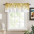 thumbnail image 3 of Kitchen Valances for Window, Rural Eucalyptus Leaves Botanical Light Filtering Rod Pocket Valance Curtain, Spring Green Yellow Plant on White &nbsp;Short Curtains Window Topper for Bedroom 42x18in, 3 of 9